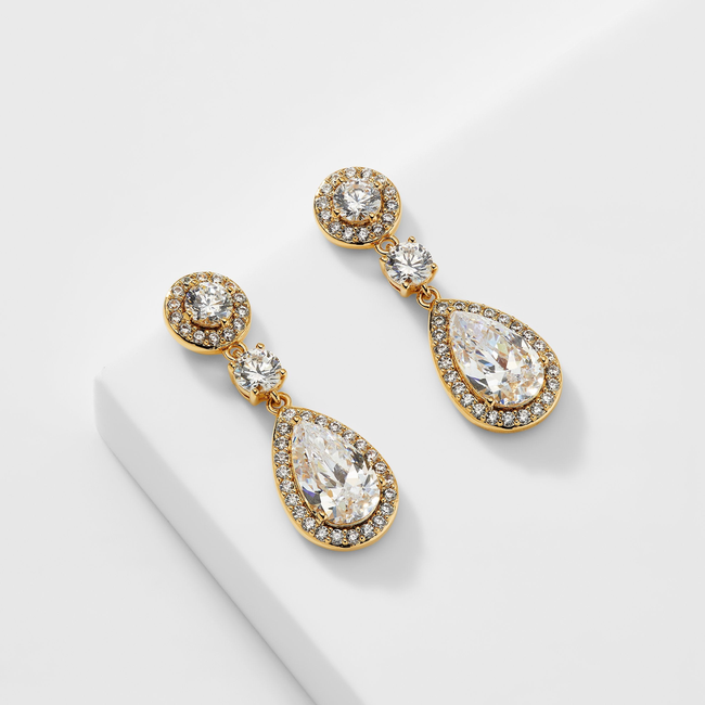 MULTI CZ FRAMED DROP EARRINGS-gallery-32258112127145