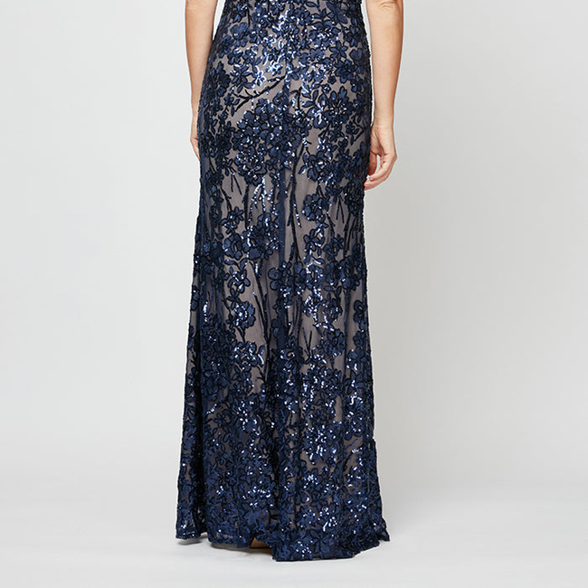 Caroline Flutter Sleeve Sequin Gown-gallery-42510673019136