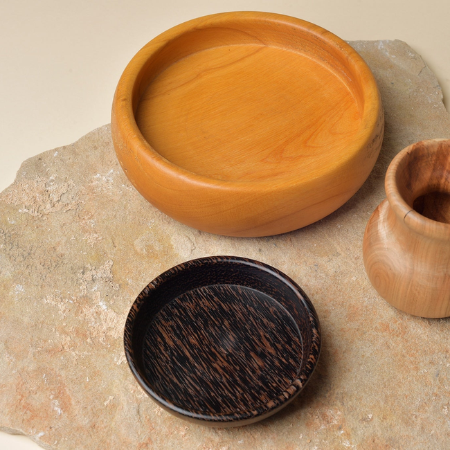 Lemon Wood Salad Bowl, Black Palm Bowl, and Hickory Vessel-gallery-38312110751922