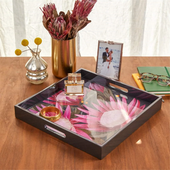 Protea Pink Tray - 15 Inch