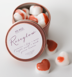 Roseglow Wax Melts | Floral Scent Fig + Jasmine + Wood + Moss