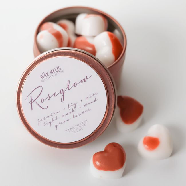 Roseglow Wax Melts | Floral Scent Fig + Jasmine + Wood + Moss-gallery-30880431341638