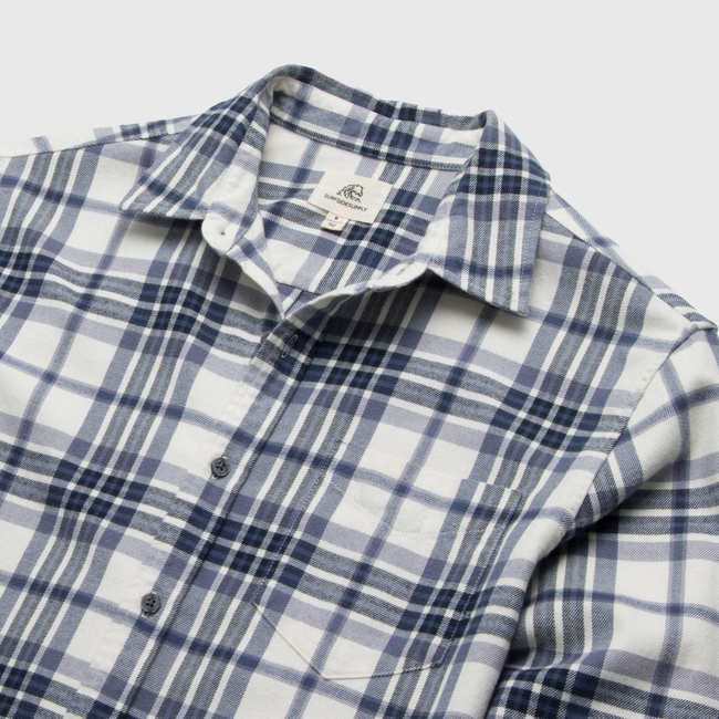 Brian Flannel Plaid Shirt - Jet Stream Combo-gallery-44084182909186