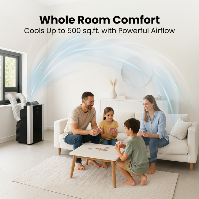 Whynter Dual Hose Cooling Portable Air Conditioner, Dehumidifier, and Fan with Activated Carbon Filt-gallery-45819396423928