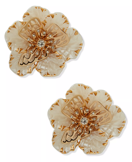 Multi-Stone Large Flower Stud Earrings