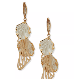 Stone Petal Linear Earrings