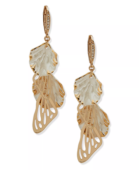 Stone Petal Linear Earrings