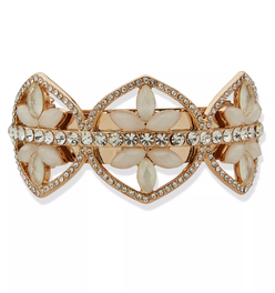 Multi-Stone Gold-Tone Cluster Barrette