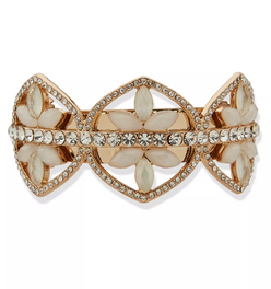 Multi-Stone Gold-Tone Cluster Barrette
