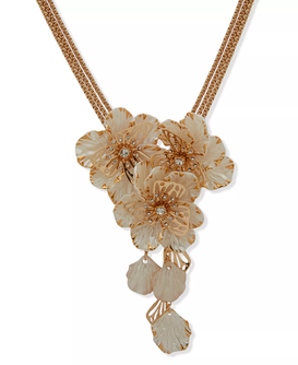 Multi-Stone Large Flower Frontal Necklace
