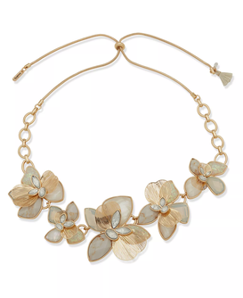 Multi-Stone Flower Frontal Necklace