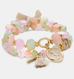 Gold-Tone Multi Bead Stretch Bracelet