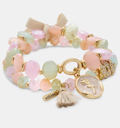 Gold-Tone Multi Bead Stretch Bracelet