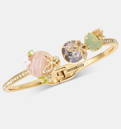 Gold-Tone Butterfly Stone Cuff Bracelet