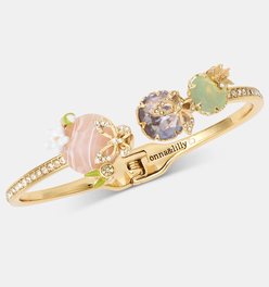 Gold-Tone Butterfly Stone Cuff Bracelet