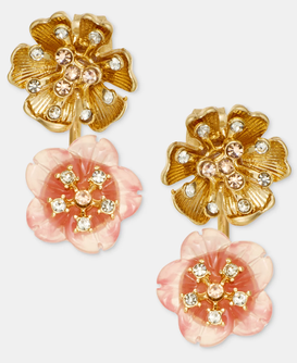 Coral Flower Front Earrings