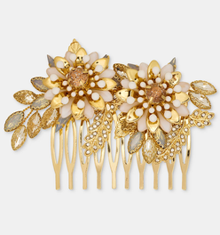Dynamic White Flower Hair Comb