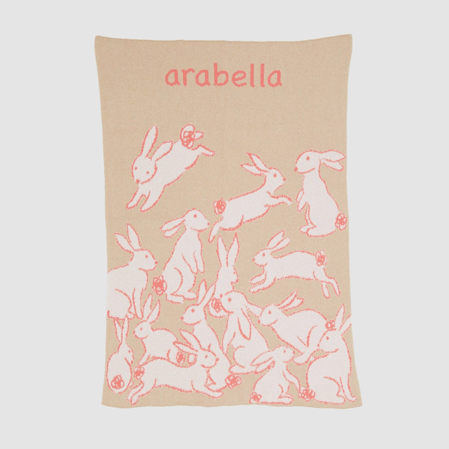 Baby Rabbits Personalized Blanket-gallery-46682892239139