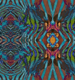 Peel and Stick Wallpaper - African Paint / Turquoise