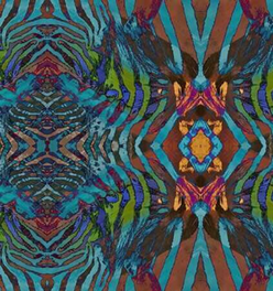 Peel and Stick Wallpaper - African Paint / Turquoise