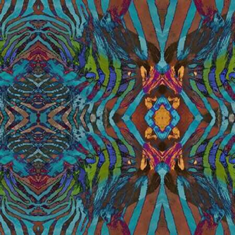 Peel and Stick Wallpaper - African Paint / Turquoise