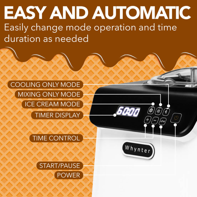 Whynter ICM‑128WS Upright Automatic Ice Cream Maker 1.28  Qt White Edition-gallery-47954565824760