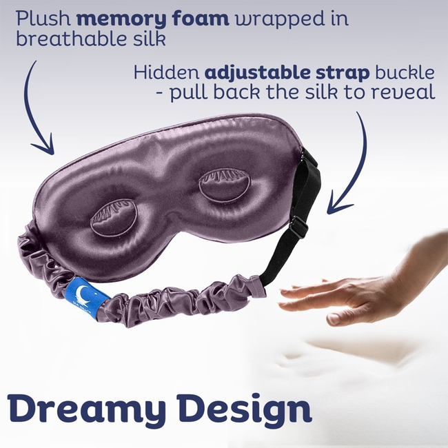 Sia Silk® Sleep Mask with extra deep eye cups for long lashes - Mauve-gallery-41923445260545