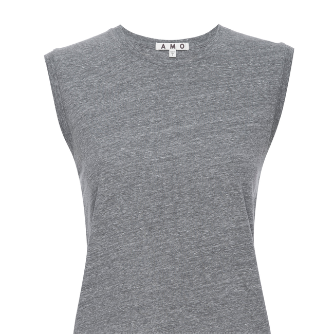 Sleeveless Babe Tee <br> Heather Grey-gallery-30953865543746