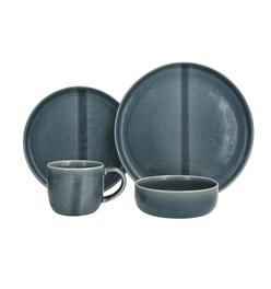 Svelte Deep 16pc Place Setting (Blue, Terra Cotta, White)
