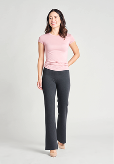Boot-Cut | Two-Pocket Dress Pant Yoga Pants (Charcoal)