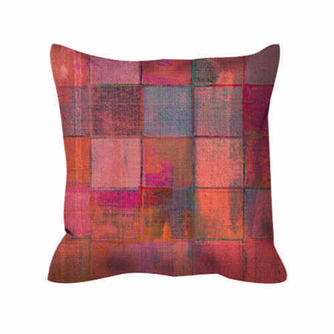 Outdoor Pillow - Vintage Checks Orange