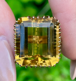 Vintage yellow 14K retro era Citrine ring, size 5.75 or 6