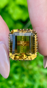 Vintage yellow 14K retro era Citrine ring, size 5.75 or 6