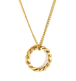 Cruller Circle Gold Necklace