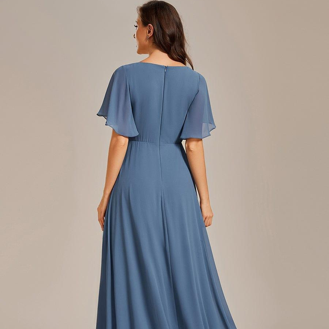 ever IVYROSE|Ruffles Sleeve A-Line Chiffon Waist Applique Maxi Formal Evening Dress-gallery-31451757281354
