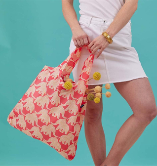 Elephants blu Reusable Shopping Bag
