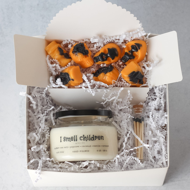 Halloween Gift Set Pumpkin Heads Wax Melts & I Smell Children Candle-gallery-30487282090054