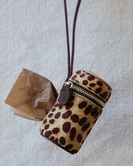 Wylde Brown Spotted Poop Bag Holder