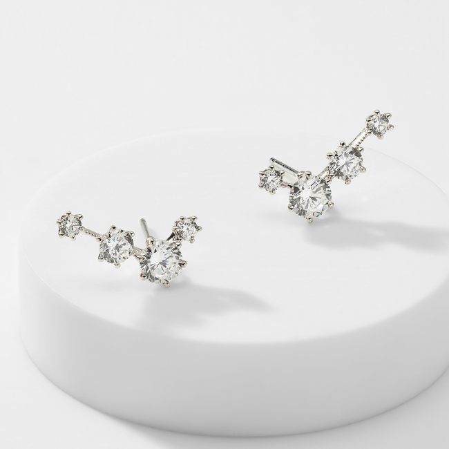 EDWARDIAN EAST WEST CZ EARRINGS-gallery-32258051670185
