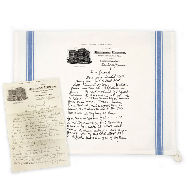 Blue Striped Custom Handwritten Letters Towel-gallery-38233193316575
