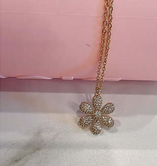 Charm of a Daisy Crystal Necklace