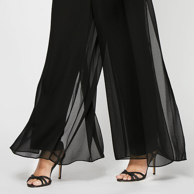 Straight Leg Pant with Georgette Split Leg Overlay-gallery-42505880371456