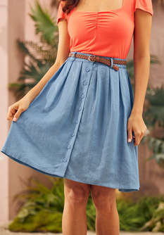 Bookstore's Best Chambray A-Line Skirt