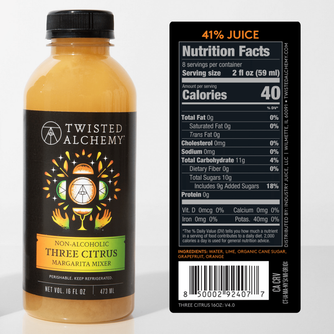 16oz THREE CITRUS MARGARITA MIXER COLD PRESSED-gallery-60313969820015