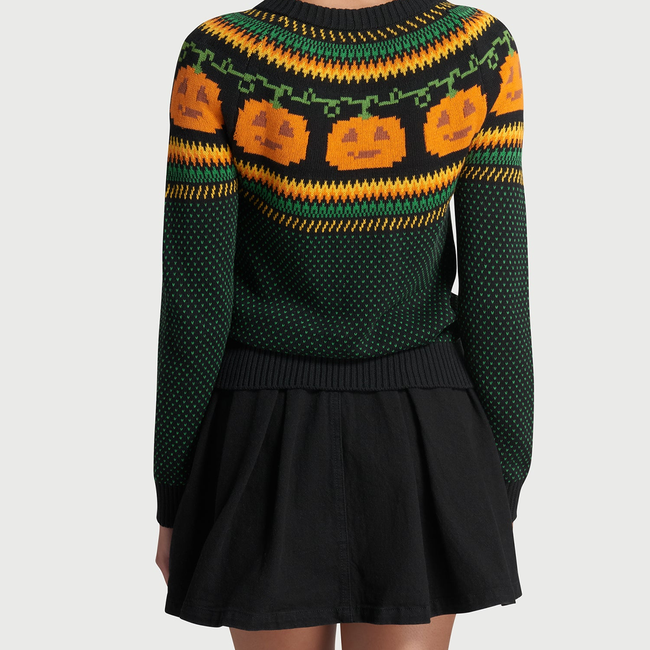 Give 'Em Pumpkin To Talk About Fair Isle Cardigan-gallery-37010598035627