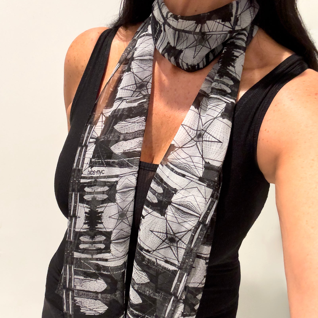 Babs Brooklyn Bridge Silk Scarf-gallery-48189792452904