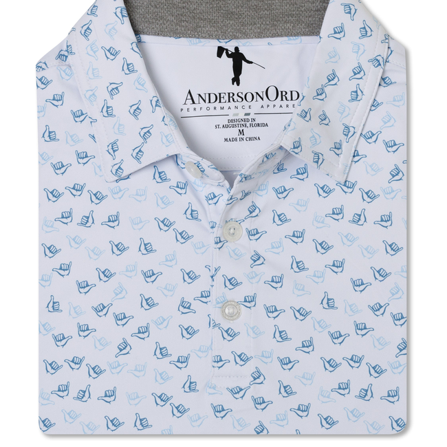 Chiller Polo - White/Laguna Blue/Sky-gallery-44350553194721