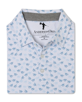 Chiller Polo - White/Laguna Blue/Sky