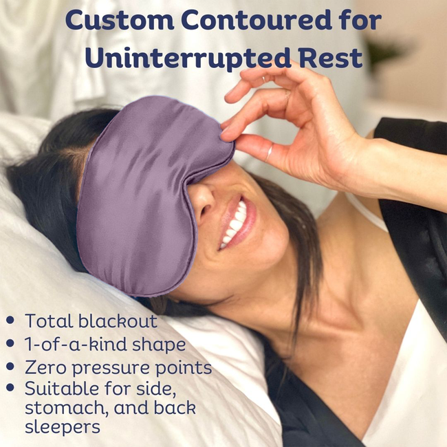 Sia Silk® Sleep Mask with extra deep eye cups for long lashes - Mauve-gallery-41923445358849