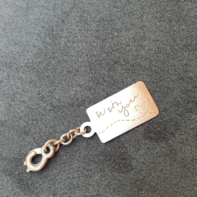 Vintage yellow 14K hand engraved Take Me With You airline tag pendant-gallery-55848880177467